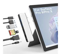Surface Pro 11/10/9/X Docking Station con 4k HDMI, USB C Thunerbolt 4 (Pantalla+Carga PD+Datos), USB 3.0 * 2, SD/TF, Audio de 3,5 mm, Pantalla Triple (Surface+HDMI+USB C) para Surface Pro 11/10/9/X