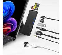 Surface Pro 12 2025 Hub USB C, Surface Pro 12 Docking Station con HDMI 4K, Thunderbolt 4 (video 8K + datos + PD de 100 W), 2 puertos USB 3.0, conector de audio de 3,5 mm, 1 puerto Ethernet de 100 M, S