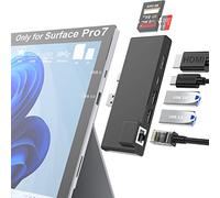 Surface Pro 7 Dock Rocketek Base 7 en 1 Microsoft Surface Pro 7 con HDMI 4K / 60 Hz, Adaptador Ethernet 1000M, Carga USB-C PD de 60 W, Ranura SD/TF, 2 Puertos USB 3.0 - sólo para Surface Pro 7
