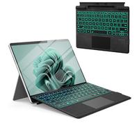 Surface Pro - Teclado para Microsoft Surface Pro 11/10/9/8/X de 13 pulgadas, cubierta portátil retroiluminada de 7 colores, Bluetooth inalámbrico, magnético, ergonómico, ultra delgado, trackpad