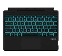 Surface Pro Teclado para Microsoft Surface Pro 11/10/9/8/X, Surface Pro con cubierta tipo Bluetooth con retroiluminación de 7 colores, panel táctil, función de reposo/activación, soporte para lápices,