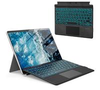 Surface Pro Teclado para Microsoft Surface Pro 7/6/5/4/3 7 Plus de 12.3 pulgadas, cubierta inalámbrica retroiluminada de 7 colores, teclado ergonómico portátil ultrafino con trackpad, batería