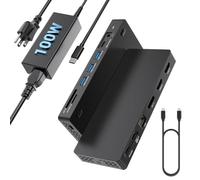 Surface Thunderbolt 4 Dock 16 en 1 pantallas triples con adaptador de | Estación de acoplamiento dual HDMI+DisplayPort Surface Pro para Surface Pro 13 12 11 10 9 8 7 X, Surface Laptop 7 6 5, Go