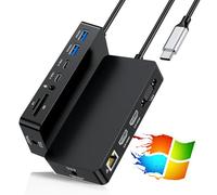 Surface Thunderbolt 4 Dock Dual HDMI+VGA Adaptador 12 en 1 Surface Pro Estación de acoplamiento para Surface Pro 12/11/10/9/8/X/7+/7, Surface Laptop 7/6/5/4/3, Surface Go 4/3/2/1, Surface Laptop Go