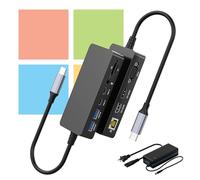 Surface Thunderbolt 4 Dock Triple Displays 4K HDMI*2+VGA, estación de acoplamiento Surface Pro 12 en 1 con adaptador de corriente para Surface Pro 12/11/10/9/8/X/7/6/5, Surface Laptop 7/6/5/4, Surface