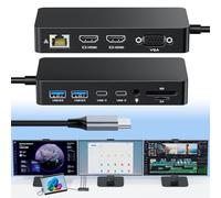 Surface Thunderbolt 4 - Estación de acoplamiento 12 en 1 con triple pantalla HDMI + VGA Surface Pro para Surface Pro 12/11/10/9/8/X/7, Surface Laptop, Surface Book/Go Dock