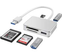 Surfacekit USB 3.1 Gen1 Multi-Card Reader Support XQD/SD/MicroSD Card Reader Memory Card Reader USB Hub 2 Puertos USB 3.1 Gen1. Compatible con Windows, Mac, Linux