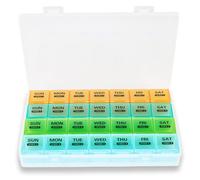 Surfand Organizador mensual de píldoras, una vez al día, 4 semanas al mes, 28 días en un pastillero grande, portátil para viajes, puede contener una gran cantidad de vitaminas, suplementos, aceite de
