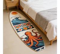 Surfboard-Shaped Fun Bedroom Mat Rug (Ocean, 80*260cm/31.5*102.3in)