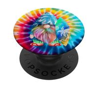 Surfeando con mis gnomos Retro Beach Vacaciones Verano Gnomo PopSockets PopGrip Adhesivo