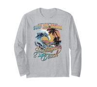 Surfear el sueño Huntington Beach Arte Vintage de Olas Manga Larga