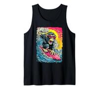 Surfear Monos Montar Océano Onda Surfista Animal Puesta del Sol Camiseta sin Mangas