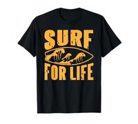 Surfear por la Vida Ola oceánica Tabla Costera Camiseta