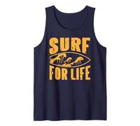 Surfear por la Vida Ola oceánica Tabla Costera Camiseta sin Mangas