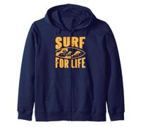 Surfear por la Vida Ola oceánica Tabla Costera Sudadera con Capucha