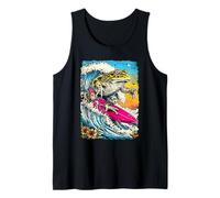 Surfear Sapo Montar Océano Onda Surfista Animal Puesta del Camiseta sin Mangas