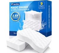 Surfela Paquete de 9 esponjas mágicas de goma de borrar para paredes, 9,6 x 6,6 x 2 cm, esponjas mágicas blancas para limpieza con 2,5 veces más fuerte, esponja de melamina para todas las superficies