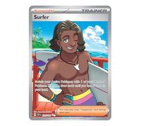 Surfer 235/191 - Tarjeta de entrenamiento de arte completo ultra rara | Cartas Pokémon brillantes | Cartas de Pokémon raras | Chispas emergentes | Pokemon escarlata y violeta | Autenticado por Titan