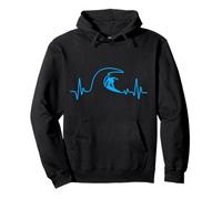 Surfer Heartbeat Surfing Heart Pulse Tabla de Surf Big Wave Fun Sudadera con Capucha