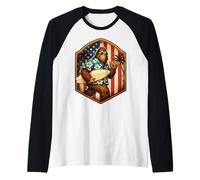 Surfer Sasquatch Big Foot Amante del Surf Dude Shaka USA Camiseta Manga Raglan
