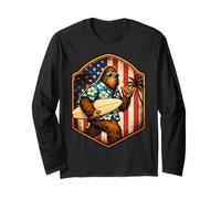 Surfer Sasquatch Big Foot Amante del Surf Dude Shaka USA Manga Larga