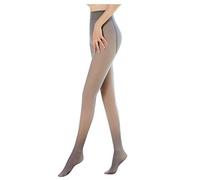 Surfiiy - Medias térmicas transparentes para mujer, color carne con interior de forro polar, 320 Den para invierno, en negro, gris, café u original, Gris 220g, 90 cm