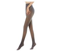 Surfiiy - Medias térmicas transparentes para mujer, color carne con interior de forro polar, 320 Den para invierno, en negro, gris, café u original, Negro 220g, 90 cm