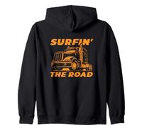 Surfin The Road Trucker Diesel Surf Trucker Conductor de camión Sudadera con Capucha