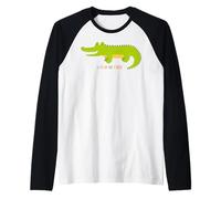 Surfing Crocodile Funny Animal Lover Cool Kids, Alligator Camiseta Manga Raglan