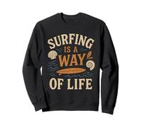 Surfing Is A Way of Life Camiseta Retro Tabla de Surf Ocean Beach Sudadera