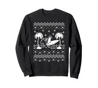 Surfing Penguin Faux Sweater Print Funny Christmas Design Sudadera