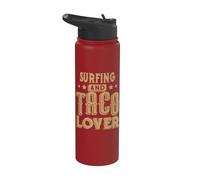 Surfing Y Taco Lover Surfing Surfista Stainless Steel Insulated Water Bottle