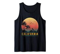 Surfista de verano de California Surfing Vintage Retro 70s Camiseta sin Mangas