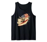 Surfista lento y estable con bandera de Estados Unidos para niños y niñas Camiseta sin Mangas