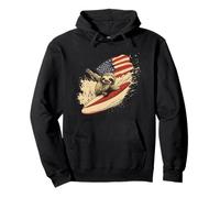 Surfista lento y estable con bandera de Estados Unidos para niños y niñas Sudadera con Capucha