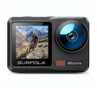 Surfola SF630 Cámara Deportiva 4K 60FPS, subacuática 40M Impermeable de Metal Desnudo 10M, WiFi, para Casco EIS, Videocámara de Pantalla Dual con 2 Baterías x1350mAh