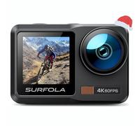 Surfola SF630 Cámara Deportiva 4K 60FPS, subacuática 40M Impermeable de Metal Desnudo 10M, WiFi, para Casco EIS, Videocámara de Pantalla Dual con 2 Baterías x1350mAh