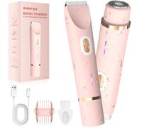 SURFOU Afeitadora Mujer Eléctrica 2 en 1, Recortadora de Bikini y Zonas Sensibles, Doble Cabezal, USB-C Recargable, Inalámbrica, Uso en Seco y Mojado, Impermeable IPX7