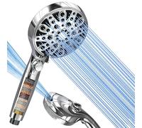 SURFOU Alcachofa de ducha con filtro, ahorro de agua, ahorro de agua, cabezal de ducha suave contra la cal, aumenta la presión, ahorra agua, filtro de cal, alta presión de agua de alta presión