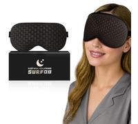 SURFOU Antifaz para Dormir 3D, Antifaz Ojos Secos, Sleep Mask, Anti-Luz Máscara de Dormir Sin Presión Ocular con Correa Elástica Ajustable, Ultrasuave y Cómodo, Mujer y Hombre, Negro