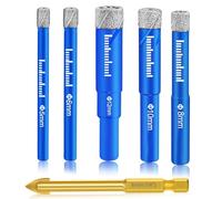 SURFOU Brocas Porcelanico Juegos 5, 6, 8, 10, 12mm, Broca Azulejo 6mm Baldosas, Diamante Azulejos Punta, Para Drill Bits For Glass Ceramica Cristal Gres Granito Diamantada Marmol Porcelanato