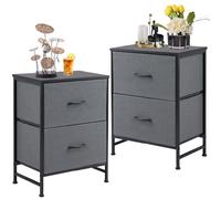 SURFOU Cómoda con cajones, Juego de Dos, Armario para Dormitorio pequeño, 2 Unidades, Color Gris