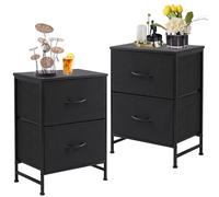 SURFOU Cómoda con cajones, Juego de Dos, Armario para Dormitorio pequeño, 2 Unidades, Color Negro