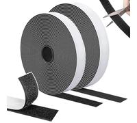 SURFOU Doble Adhesiva Cinta 10m×20mm Cara, Extra Fuerte Autoadhesiva, Negro, con Macho y Hembra Feltro para Mosquitera, Cortinas, Multiusos Duradera para Fijación en Casa y DIY