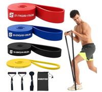 SURFOU Gomas Elasticas Musculacion 4 Niveles,Bandas de Resistencia con Anclaje para Puerta, 2 Asas, Bolsa y Guía, para Estiramiento, Yoga, Pilates y Entrenamiento de Fuerza