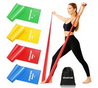 SURFOU Gomas Elasticas Musculacion con 4 Niveles de Resistencia, Bandas de Ejercicio con Bolsa de Transporte, Ideal para Entrenamiento de Fuerza, Yoga, Pilates, Piernas y Brazos