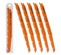 SURFOU Hojas Sierra Sable 5 Piezas, Hoja Sables 240mm 5TPI, Madera Cuchillas, Compatibles con Sierras de Vaivén y Blade Reciprocas, Set de Laminas para Verde
