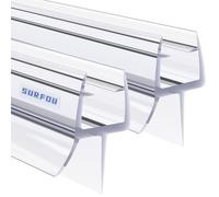 SURFOU Junta de Ducha 2 x 100cm, Junta Mampara Ducha, Junta para Puertas de 6-8 mm, Junta de Sellado, Junta de Calidad para Puerta de Cristal, Junta Recta PVC, Transparente