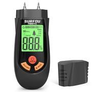 SURFOU Medidor de humedad digital para pared, madera, papel, medidor de humedad con 3 modos y pantalla LED con alarma de 3 colores, medidor de humedad para construcción, bricolaje, renovación