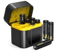 SURFOU Pilas Recargables AA de Litio 8 Unidades con Cargador, 1,5 V 3700 mWh, Alta Capacidad, hasta 2000 ciclos de Carga con Caja de Almacenamiento, Compatible con cámara Exterior Blink, Juguetes y